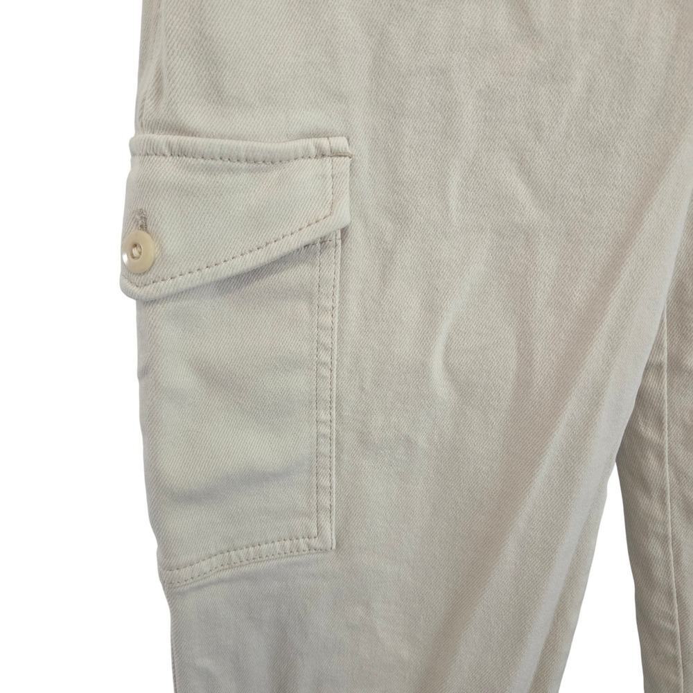 Wilfred Free Aritzia Cream High Waisted Button Fly Cargo Pants Womens 6 Utility - Picture 10 of 10